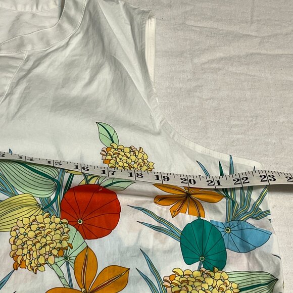 Talbots Petite Non-Iron Sleeveless Floral Print Top Women’s XLP White Multicolor - Picture 5 of 7